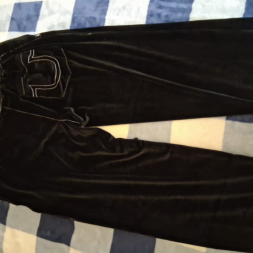 True Religion Black Velvet Pants
